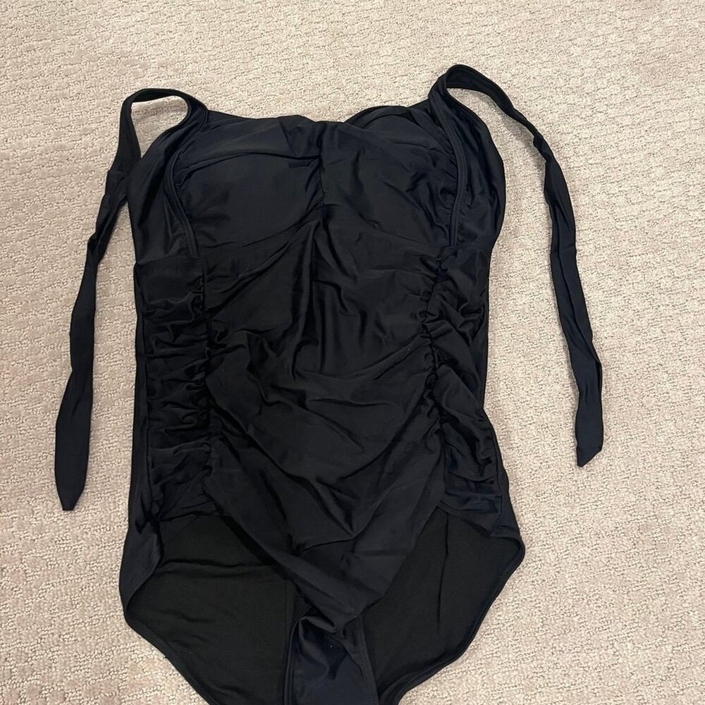 Amazon Younique ruched halter one piece black swimsuit size 18w NWT